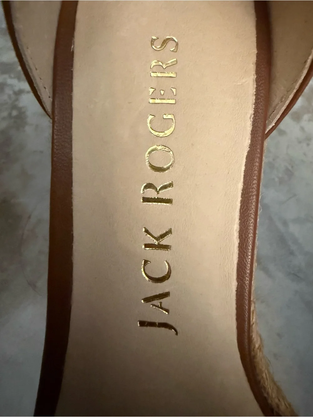 NEW Jack Rogers Palmer Closed Toe Espadrille Wedges Mocha 6.5